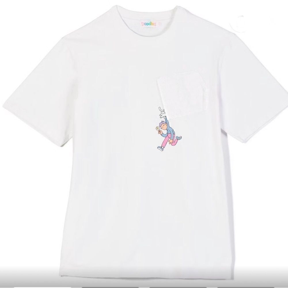 Doodles Hap & Mello Pocket Tee White 2XL NWT IN PACKAGE
